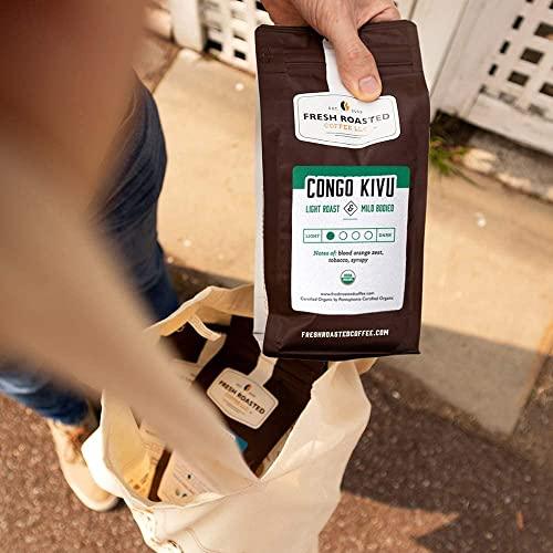 Fresh Roasted Coffee, Fair Trade Organic Congo Kivu, 5 lb (80 oz), Light Roast, Kosher, Whole Bean - SHOP NO2CO2