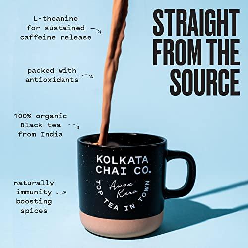 Kolkata Chai Signature Masala Chai mix, 100% Organic Black Tea, Makes 20 cups, Premium loose leaf tea and spice blend, All Natural, 4.23 oz - SHOP NO2CO2