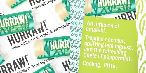 Hurraw! Coconut, Mint, Lemongrass (Pitta) Lip Balm, 3 Pack: Organic, Certified Vegan, Cruelty and Gluten Free. Non-GMO, 100% Natural Ingredients. Bee, Shea, Soy and Palm Free. Made in USA - SHOP NO2CO2