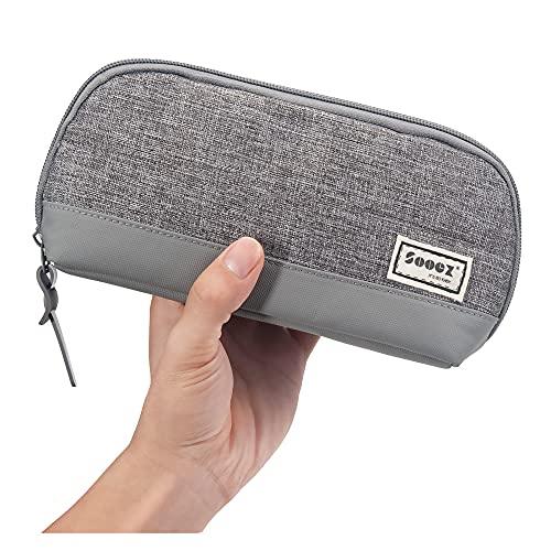 Sooez Wide-Opening Pencil Pen Case, Lightweight & Spacious Pencil Bag Pouch Box Organizer, Aesthetic Supply with Triangular Design for Adults, Grey - SHOP NO2CO2