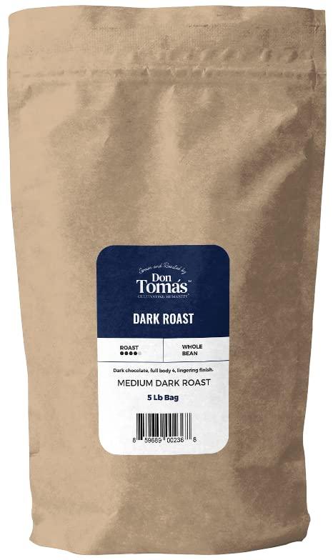 Don Tomás, Nicaraguan Whole Coffee Beans, Dark Roast, 5 Lbs, Single Origin, Direct Trade, Rainforest Alliance Certified, Small Family Business - SHOP NO2CO2