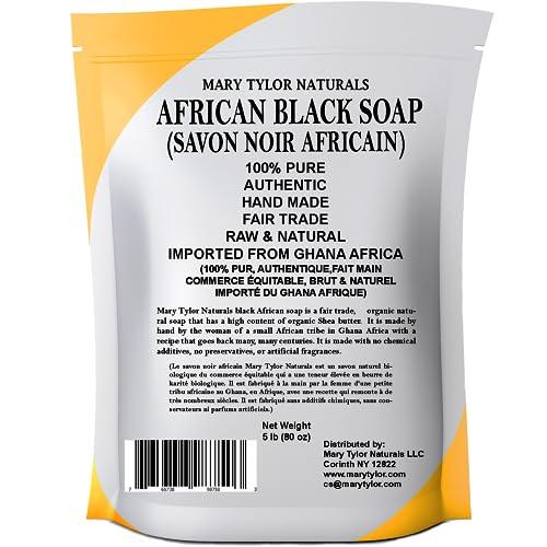 Mary Tylor Naturals African Black Soap 5 lb — Raw, Natural Soap — Face And Body Wash — Authentic Handmade by a Fair Trade women Co-Op in Ghana Africa - SHOP NO2CO2