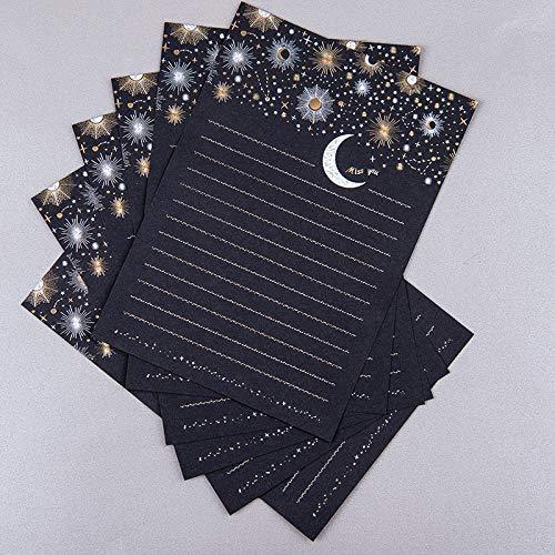 36pcs Starry sky letter writing stationary paper and envelopes set, literary love letter high-end bronzing invitation, creative small fresh Japanese-style Stationery Set Letter Writing Paper - SHOP NO2CO2