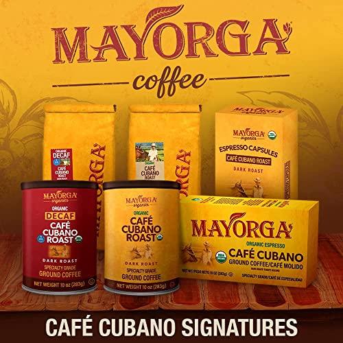 Mayorga Dark Roast Coffee 12oz Cubano Roast Coffee Bag 100% Arabica Whole Coffee Beans - Smoothest Organic Coffee - Specialty Grade, Non-GMO, Direct Trade - SHOP NO2CO2