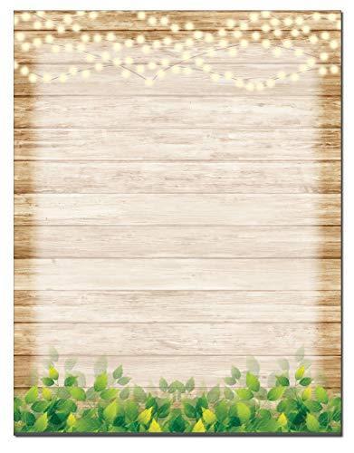 Rustic Wood Theme Stationery - 8.5 x 11-60 Letterhead Sheets - Rustic Letterhead (Rustic Wood) - SHOP NO2CO2