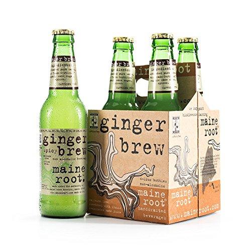 Maine Root 12 Pack Spicy Ginger Brew Handcrafted Soda 12 fl oz Glass Bottles. Fair Trade Certified 100% Organic Sugar Cane + 1 Sphere Ball Ice Tray Mold by Unique Outlet Brand - SHOP NO2CO2