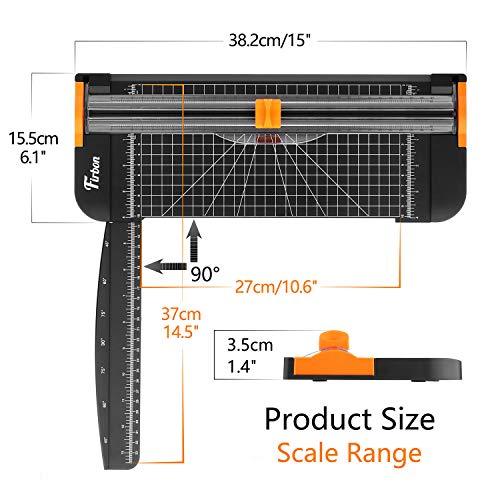 Firbon A4 Paper Cutter 12 Inch Titanium Paper Trimmer Scrapbooking Tool with Automatic Security Safeguard and Side Ruler for Craft Paper, Coupon, Label and Cardstock (Black) - SHOP NO2CO2