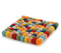 Cilio Fair Trade Certified 100% Wool Trivet Made in Nepal, 8" Square, Multicolor - SHOP NO2CO2