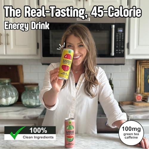 Betweener Sparkling Energy, Sparkling Water w/Real Juice & 100mg Caffeine, Light & Refreshing, L-Theanine for Focus, Vitamins B+C - Low Sugar - 45 Cals - Variety Pack (12 Pack) - SHOP NO2CO2