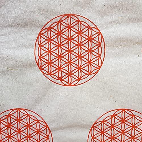 Handmade Paper made from Himalayan Hemp - Sacred Geometry, Orange - Uses; Eco Gift Wrap/Book binding/decorative/decoupage/scrapbooking (Tree Free & Sustainable) - SHOP NO2CO2