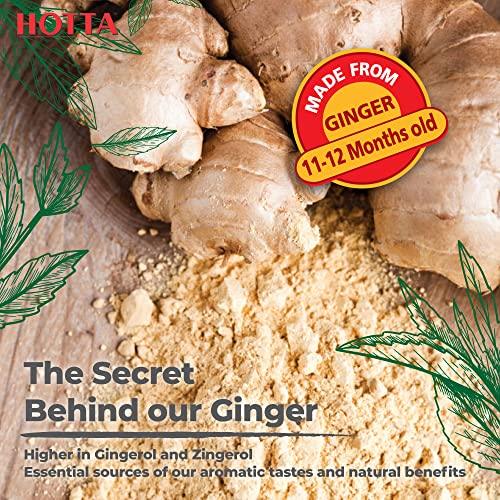 HOTTA Plus Instant Ginger Drink With Ginseng Extract Sore Throat Relaxing Low Sugar Real Asian Ginger Caffeine Free Tea Enjoy Hot or Cold, 10 Sachets - SHOP NO2CO2