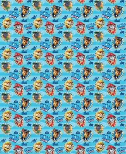 Danilo Promotions LTD PA016 PAW PATROL ROLL WRAP, 4M X 69CM, Wrapping Paper for Children's Presents, Climate Pledge Friendly Wrapping Paper, Recyclable Paper, Officially Licensed Paper - SHOP NO2CO2