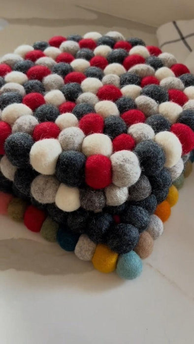 Cilio Fair Trade Certified 100% Wool Trivet Made in Nepal, 8" Square, Multicolor - SHOP NO2CO2