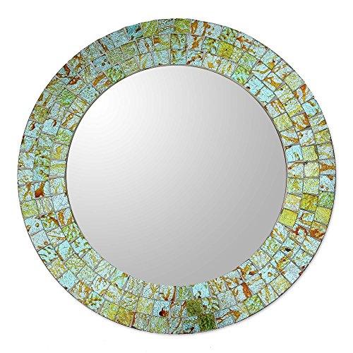 NOVICA Aqua Splash Glass Mosaic Mirror - SHOP NO2CO2