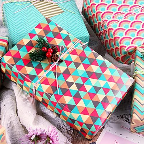 Jatidne 6 Sheets Gift Wrapping Paper Birthday Paper Recyclable Gift Wrap for Female and Male Various Occasion - SHOP NO2CO2