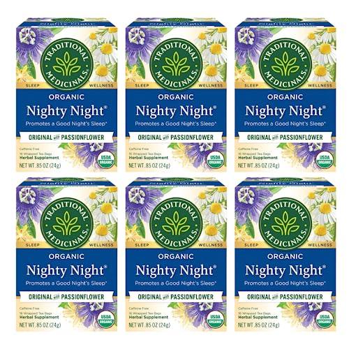 Traditional Medicinals Organic Fair Trade Certified Nighty Night Herbal Tea 16 Count (Pack of 6) - SHOP NO2CO2