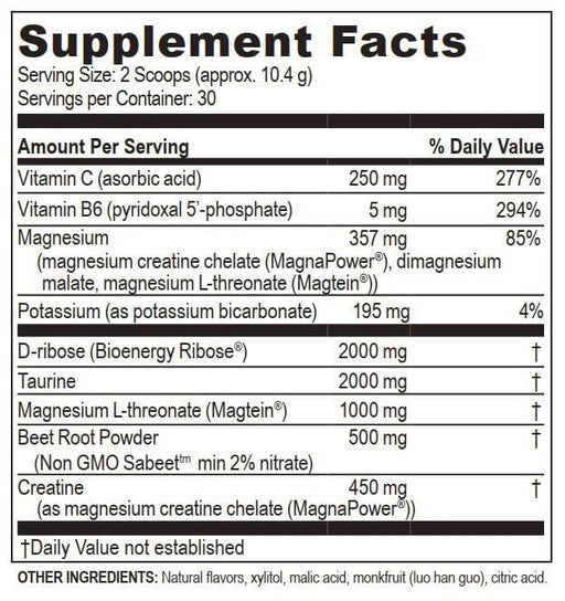 Brain Spark | Magnesium L-Threonate, Creatine, D-Ribose, Taurine, P5P, and More | Neuroenhancer Drink Mix for Mitochondrial Brain Support | 30 Servings - SHOP NO2CO2