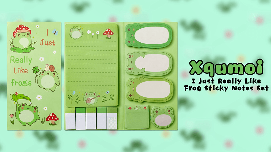 I Just Really Like Frogs Sticky Notes Set, 550 Sheets, Cute Cartoon Frogs Self-Stick Notes Pads Animal Divider Tabs Bundle Writing Memo Pads Page Marker School Office Supplies Small Gift - SHOP NO2CO2