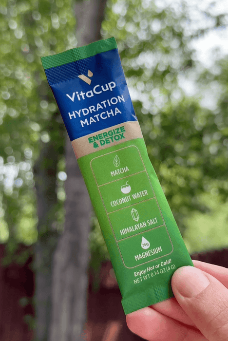 VitaCup Hydration Matcha Instant Packets, for Natural Energy and Detox, w/Electrolytes, Ceremonial Grade Organic Matcha, Coconut Water, Pink Himalayan Salt, Magnesium, in Single Serve Sticks, 10 Ct - SHOP NO2CO2