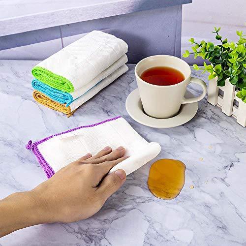 10 Pcs Kitchen Dish Cloths Set, Premiunm Bamboo Fiber Dishcloth Towels. Reusable and Absorbent Dish Cloths & Dish Towels，Suitable for Kitchen Bathroom and Cleaning Counters，(12” x 12”) - SHOP NO2CO2