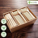 100% Bamboo Forks Spoons Knives Cutlery Combo Set - 380 Large Compostable Disposable Utensils (7 in.) Eco Friendly Durable and Tree Free Alternative to Wooden Silverware with Convenient Tray - SHOP NO2CO2