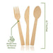 100% Bamboo Forks Spoons Knives Cutlery Combo Set - 380 Large Compostable Disposable Utensils (7 in.) Eco Friendly Durable and Tree Free Alternative to Wooden Silverware with Convenient Tray - SHOP NO2CO2