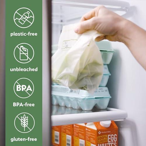 100% Compostable Food Storage Bags [Quart 100 Pack] Eco-Friendly Freezer Bags, Resealable Bags, Heavy-Duty, Reusable, Off-White by Earth's Natural Alternative - SHOP NO2CO2