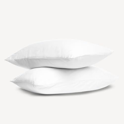 100% Cotton 300TC White Pillowcases, 2Pc Organic Cotton Standard Pillowcases, Brushed for Softness, Skin Friendly, Winter Pillowcase Set, Christmas Gifting Set by Purity Home - SHOP NO2CO2