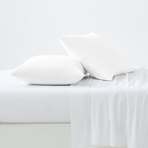 100% Cotton 300TC White Pillowcases, 2Pc Organic Cotton Standard Pillowcases, Brushed for Softness, Skin Friendly, Winter Pillowcase Set, Christmas Gifting Set by Purity Home - SHOP NO2CO2