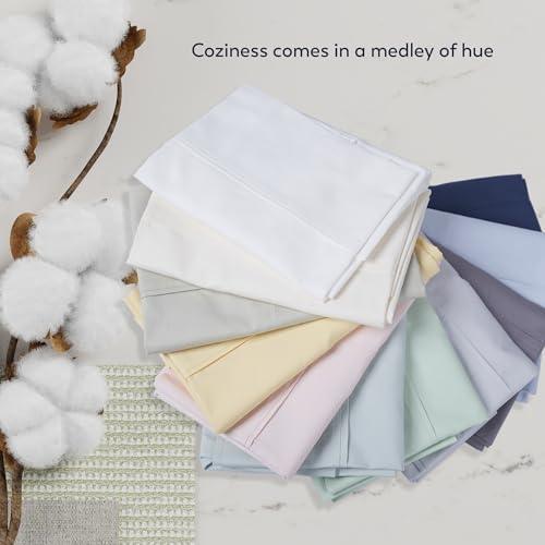 100% Cotton White Pillowcase Set, 400TC Percale Pillowcases, 2Pc King Pillowcase Set, Skin Friendly Cooling Pillowcases, Hotel Luxury Cotton Pillowcases for Christmas Gifting by Purity Home - SHOP NO2CO2