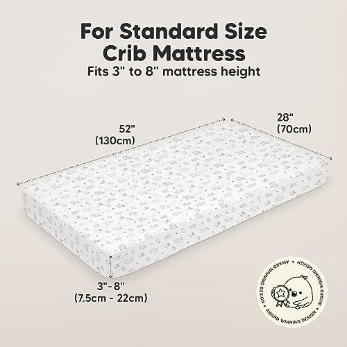 2-Pack Organic Crib Sheets for Boys, Girls - Jersey Fitted Crib Sheet, Baby Crib Sheets Neutral, Crib Mattress Sheet, Cotton Crib Sheets, Soft Baby Sheets for Crib (Woodland) - SHOP NO2CO2