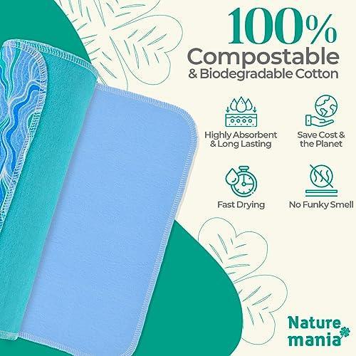 24 Reusable Paper Towels - Paperless Paper Towels made with Super-Soft, Pure Absorbent 100% Cotton, Washable Paper Towel Set for Kitchen, Eco Friendly Cloth Paper Towels LIMITED OCEAN GLITTER SERIES - SHOP NO2CO2