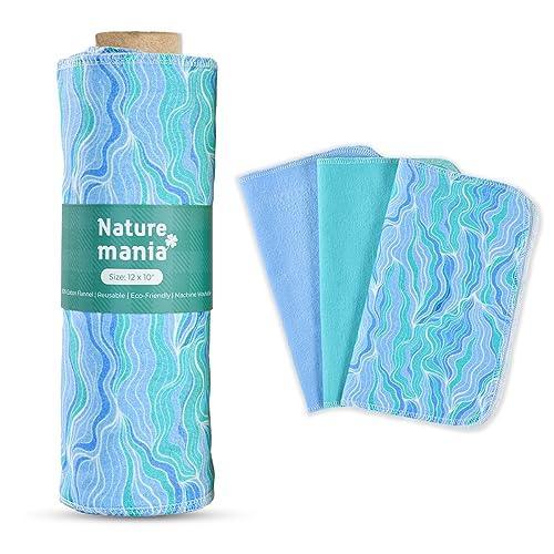 24 Reusable Paper Towels - Paperless Paper Towels made with Super-Soft, Pure Absorbent 100% Cotton, Washable Paper Towel Set for Kitchen, Eco Friendly Cloth Paper Towels LIMITED OCEAN GLITTER SERIES - SHOP NO2CO2