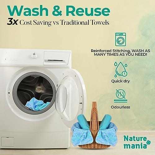 24 Reusable Paper Towels - Paperless Paper Towels made with Super-Soft, Pure Absorbent 100% Cotton, Washable Paper Towel Set for Kitchen, Eco Friendly Cloth Paper Towels LIMITED OCEAN GLITTER SERIES - SHOP NO2CO2