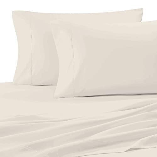 2Pc 300TC Ivory Pillowcase Set, Organic 100% Cotton King Pillowcases, Cool & Crisp, Brushed for Softness, Skin Friendly Percale Pillowcases, Winter Bedding Christmas Gifting Set by Purity Home - SHOP NO2CO2