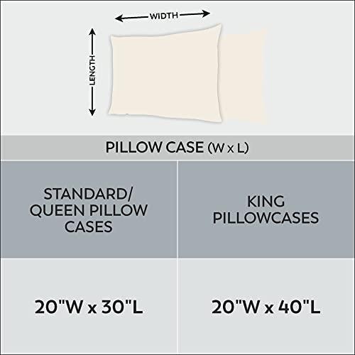 2Pc 300TC Ivory Pillowcase Set, Organic 100% Cotton King Pillowcases, Cool & Crisp, Brushed for Softness, Skin Friendly Percale Pillowcases, Winter Bedding Christmas Gifting Set by Purity Home - SHOP NO2CO2