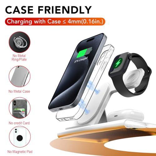 3 in 1 Foldable Charging Station for Apple Products,Fast Wireless Charger Travel Dock Adapter&Light for iPhone 15/14/13/12/11/X/XS/XR 8,iWatch Ultra2/9/Ultra/8/7/6/SE/5/4/3,Air Pods 3/2/Pro/2 (White) - SHOP NO2CO2