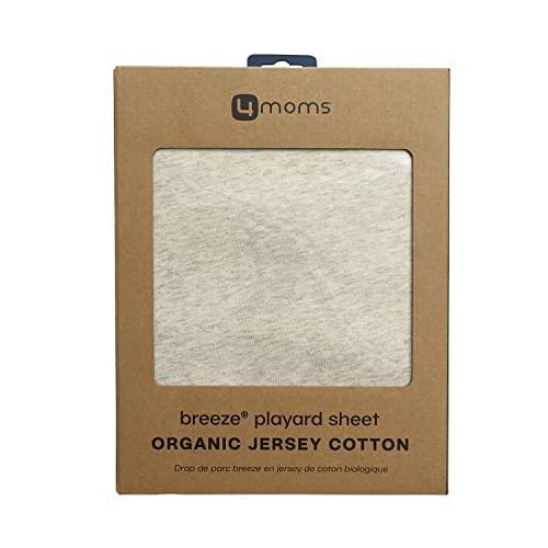 4moms Breeze Playard Organic Jersey Cotton Sheet, Machine Washable, Oatmeal - SHOP NO2CO2