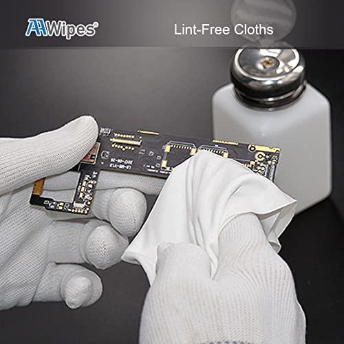 AAwipes Cleanroom Polyester Wipers 12"x12" (Bag of 150 Pcs) Double Knit 100% Polyester Wipes Lint Free Cloths with Ultra-fine Filaments, Laser Sealed Edge, Class 100 Cloths, Ultra-Soft Wipes - SHOP NO2CO2