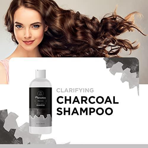 Activated Charcoal Shampoo for Oily Hair - Sulfate Free Clarifying Shampoo for Build Up and Scalp Detox - Deep Cleansing Shampoo for Greasy Hair and Scalp Cleanser for Build Up with Moisturizing Oils - SHOP NO2CO2