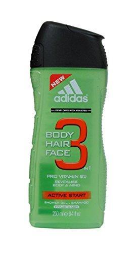 Adidas Revitalising Active Start 3 in 1 Face, Hair & Body Shower Gel 250ml - SHOP NO2CO2