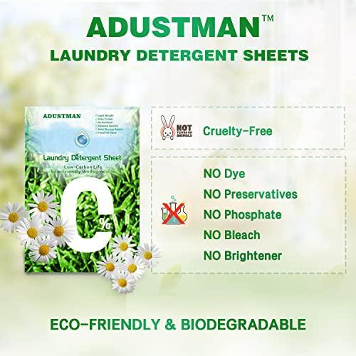 ADUSTMAN Laundry Detergent Sheets (Strips) 124 Loads 2 Pack Fresh Breeze Liquid-Less Technology - SHOP NO2CO2