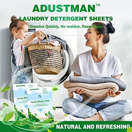 ADUSTMAN Laundry Detergent Sheets (Strips) 124 Loads 2 Pack Fresh Breeze Liquid-Less Technology - SHOP NO2CO2