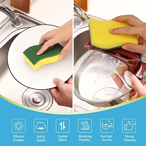 AIDEA Heavy Duty Scrub Sponge-50 Count, Cleaning Sponge, Kitchen Dish Sponge, Effortless Cleaning Eco Scrub Pads for Dishes,Pots,Pans All at Once - SHOP NO2CO2