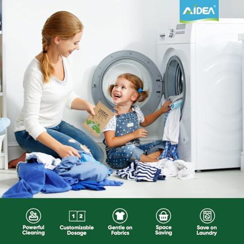 AIDEA Laundry Detergent Sheets, Eco-Friendly Laundry Detergent, Washer Sheets Detergent, No Plastic Jug, Laundry Soap Sheets For Travel, Home Washing, Fresh Scent-(160 Loads) 80 Sheets - SHOP NO2CO2