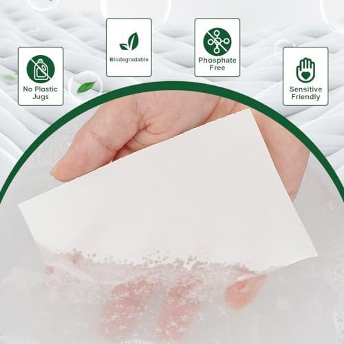 AIDEA Laundry Detergent Sheets, Eco-Friendly Laundry Detergent, Washer Sheets Detergent, No Plastic Jug, Laundry Soap Sheets For Travel, Home Washing, Fresh Scent-(160 Loads) 80 Sheets - SHOP NO2CO2