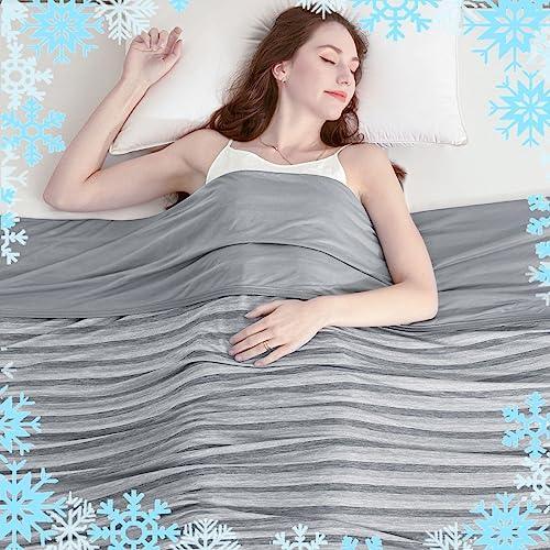 Ailemei Direct Cooling Throw Blanket for Hot Sleepers,Double Sided Cold Effect, Lightweight Breathable Summer Blanket for Couch, Transfer Heat to Keep Body Cool Night Sweats,50"x70" - SHOP NO2CO2