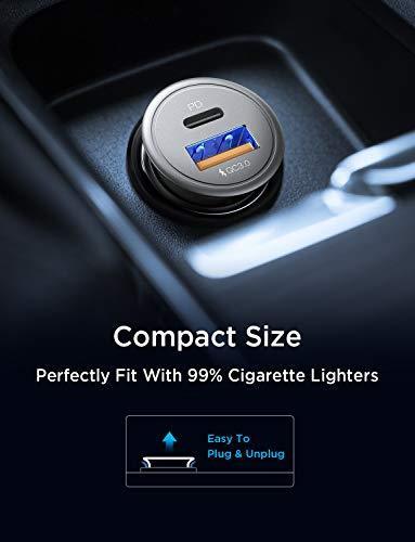 AINOPE USB C Car Charger Super Mini All Metal 36W Fast USB Car Charger PD&QC 3.0 Dual Port Car Adapter Compatible with iPhone 12/12 Pro/Max/Mini/iPhone 11/Pro/Max/XR/XS/Max/8, Galaxy S21/20/10-Silver - SHOP NO2CO2