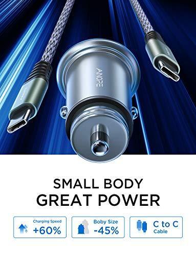 AINOPE USB C Car Charger Super Mini All Metal 36W Fast USB Car Charger PD&QC 3.0 Dual Port Car Adapter Compatible with iPhone 12/12 Pro/Max/Mini/iPhone 11/Pro/Max/XR/XS/Max/8, Galaxy S21/20/10-Silver - SHOP NO2CO2