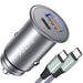AINOPE USB C Car Charger Super Mini All Metal 36W Fast USB Car Charger PD&QC 3.0 Dual Port Car Adapter Compatible with iPhone 12/12 Pro/Max/Mini/iPhone 11/Pro/Max/XR/XS/Max/8, Galaxy S21/20/10-Silver - SHOP NO2CO2